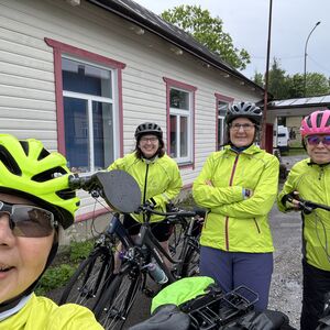 Wet but happy to be rolling