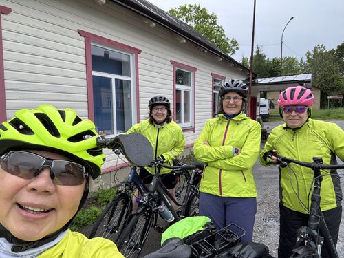 Wet but happy to be rolling
